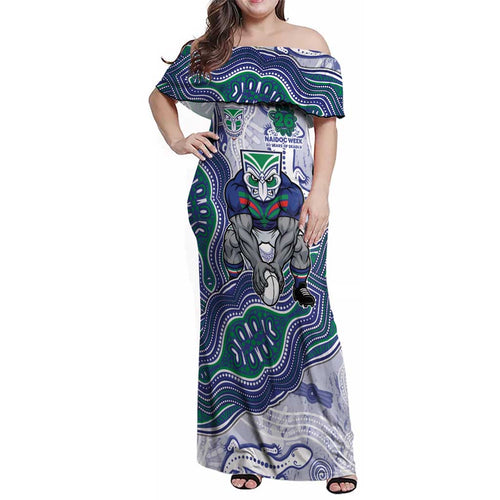 New Zealand Warriors NAIDOC Week 2026 Family Matching Off Shoulder Maxi Dress and Hawaiian Shirt First Nations of Australia Aboriginal Mascot Rugby