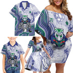 New Zealand Warriors NAIDOC Week 2026 Family Matching Off Shoulder Short Dress and Hawaiian Shirt First Nations of Australia Aboriginal Mascot Rugby