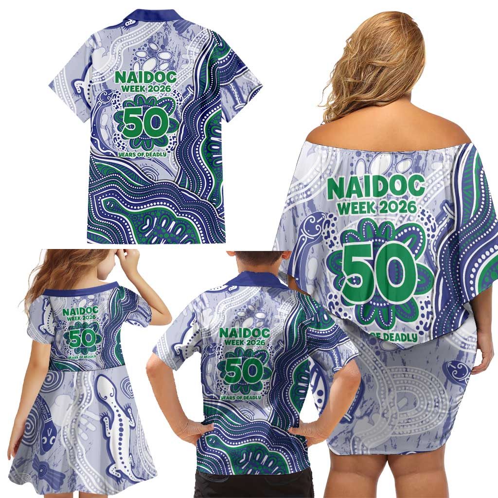 New Zealand Warriors NAIDOC Week 2026 Family Matching Off Shoulder Short Dress and Hawaiian Shirt First Nations of Australia Aboriginal Mascot Rugby