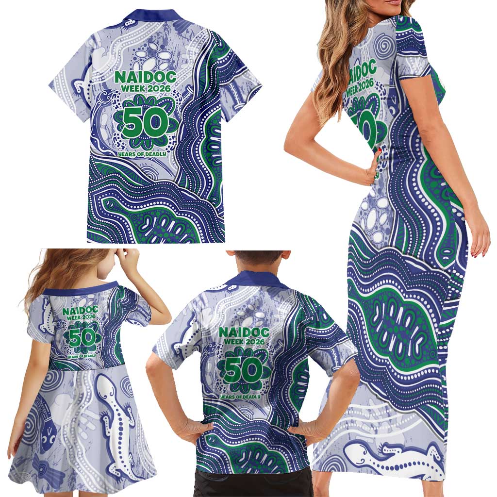 New Zealand Warriors NAIDOC Week 2026 Family Matching Short Sleeve Bodycon Dress and Hawaiian Shirt First Nations of Australia Aboriginal Mascot Rugby
