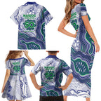 New Zealand Warriors NAIDOC Week 2026 Family Matching Short Sleeve Bodycon Dress and Hawaiian Shirt First Nations of Australia Aboriginal Mascot Rugby