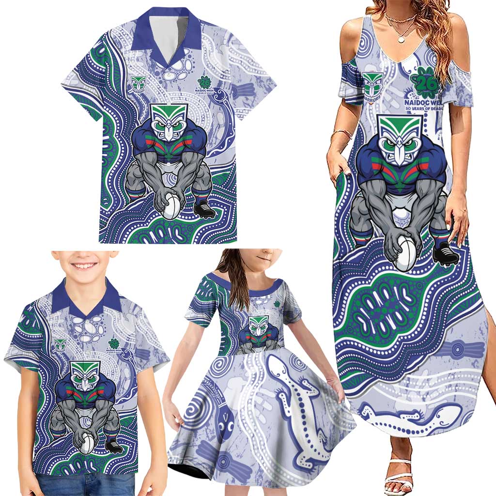 New Zealand Warriors NAIDOC Week 2026 Family Matching Summer Maxi Dress and Hawaiian Shirt First Nations of Australia Aboriginal Mascot Rugby
