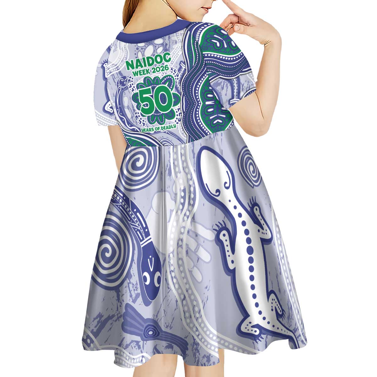 New Zealand Warriors NAIDOC Week 2026 Kid Short Sleeve Dress First Nations of Australia Aboriginal Mascot Rugby