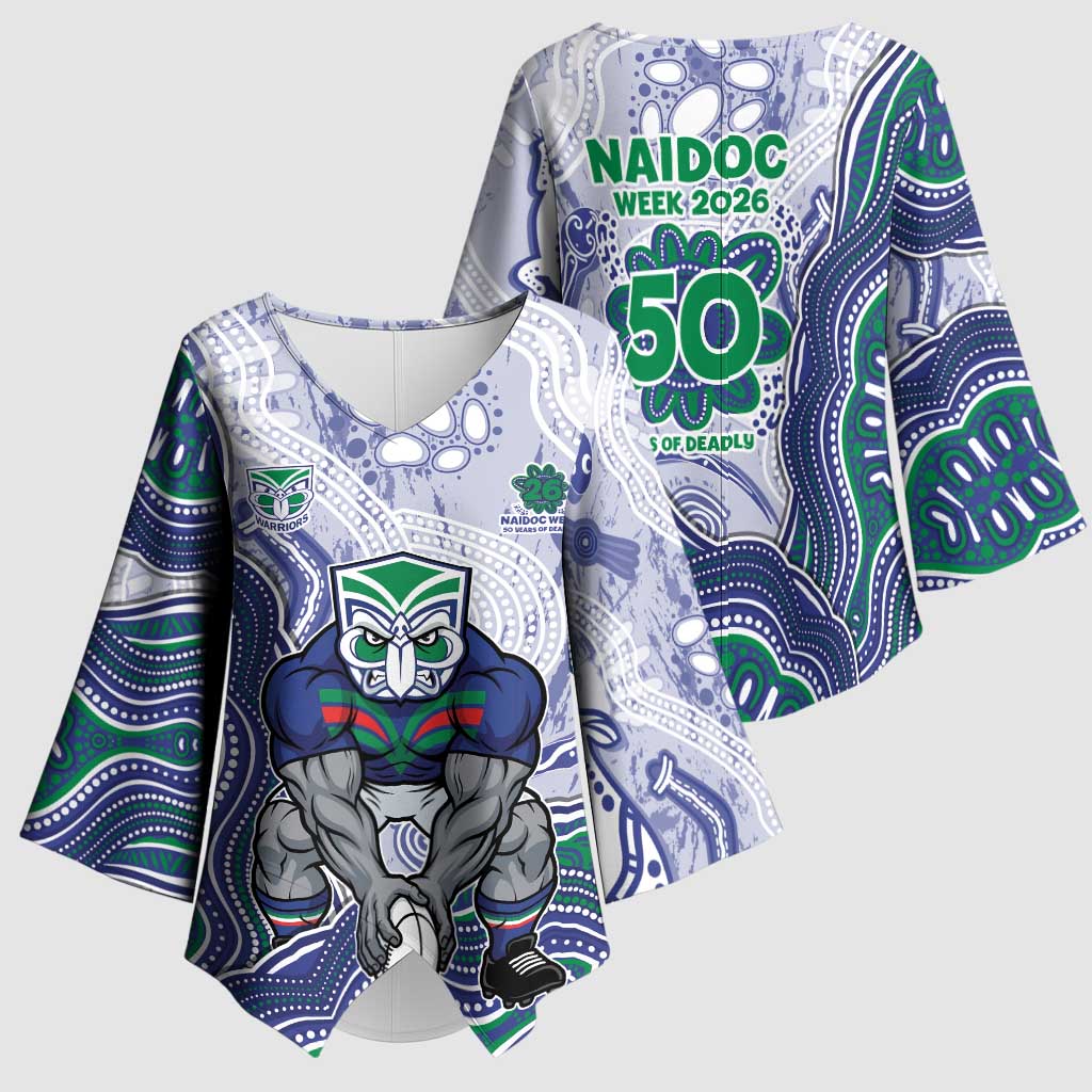 New Zealand Warriors NAIDOC Week 2026 Kimono Sleeve Blouse First Nations of Australia Aboriginal Mascot Rugby
