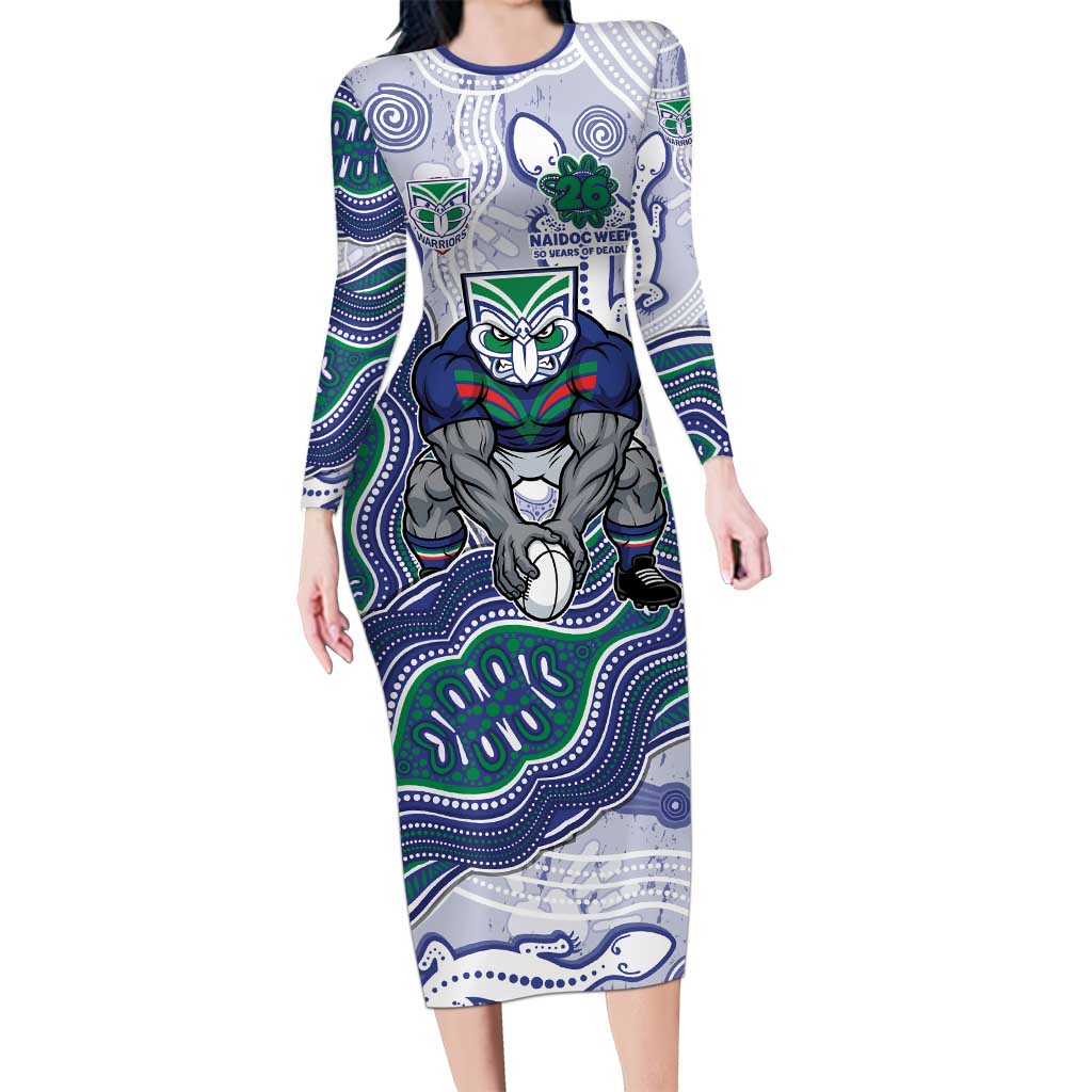New Zealand Warriors NAIDOC Week 2026 Long Sleeve Bodycon Dress First Nations of Australia Aboriginal Mascot Rugby