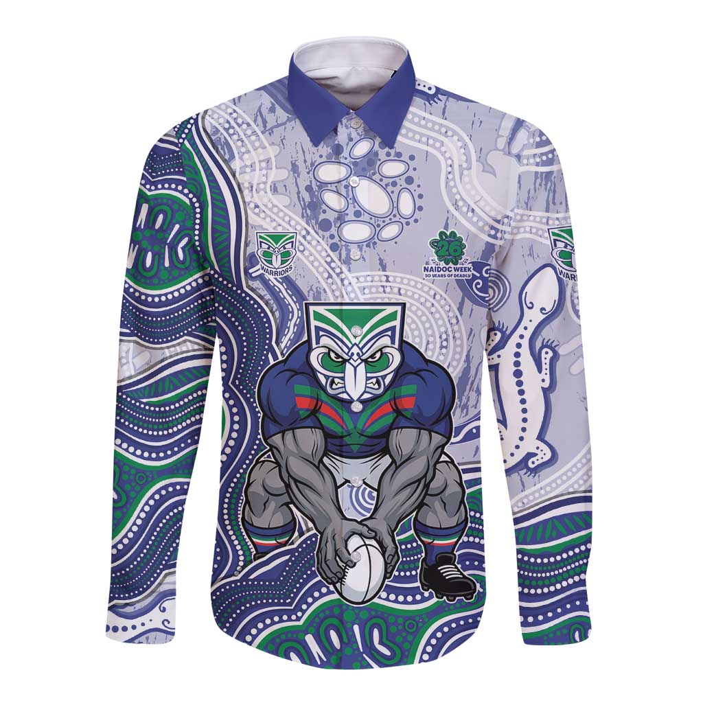 New Zealand Warriors NAIDOC Week 2026 Long Sleeve Button Shirt First Nations of Australia Aboriginal Mascot Rugby