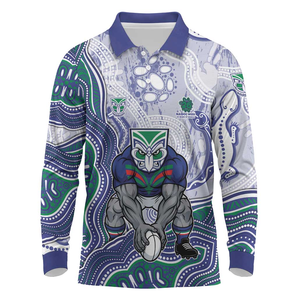 New Zealand Warriors NAIDOC Week 2026 Long Sleeve Polo Shirt First Nations of Australia Aboriginal Mascot Rugby