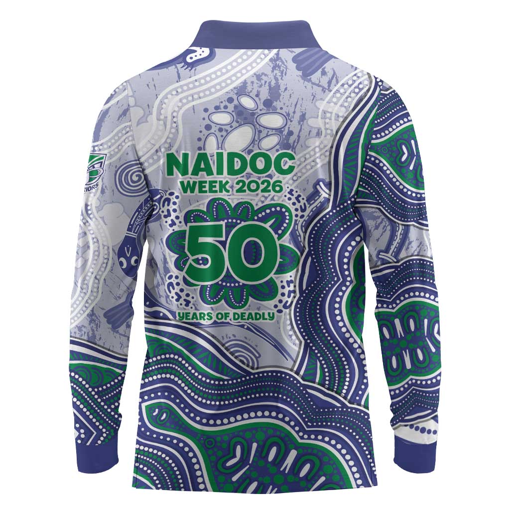 New Zealand Warriors NAIDOC Week 2026 Long Sleeve Polo Shirt First Nations of Australia Aboriginal Mascot Rugby
