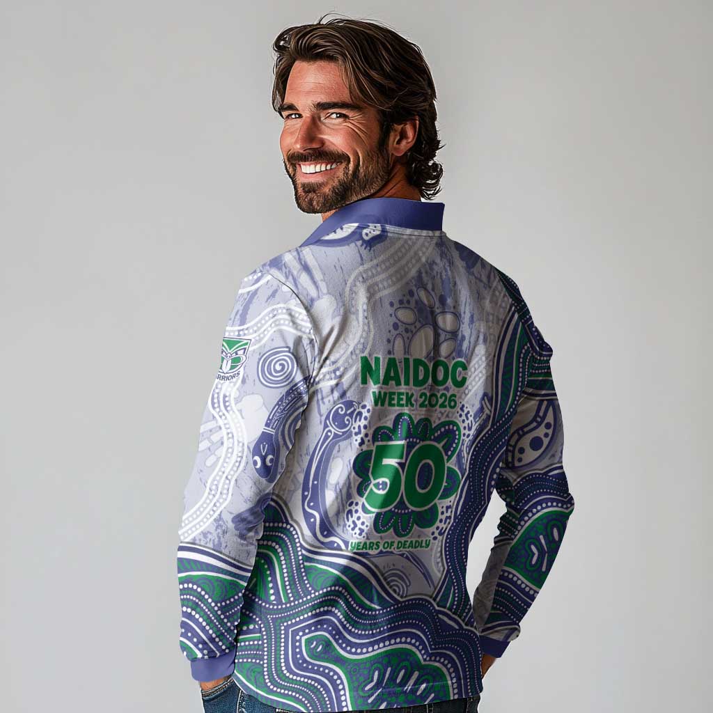 New Zealand Warriors NAIDOC Week 2026 Long Sleeve Polo Shirt First Nations of Australia Aboriginal Mascot Rugby