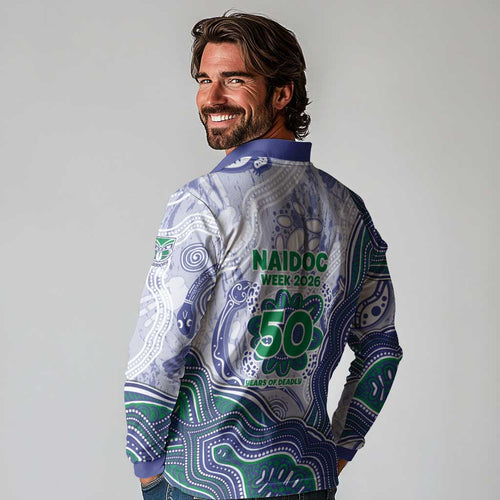 New Zealand Warriors NAIDOC Week 2026 Long Sleeve Polo Shirt First Nations of Australia Aboriginal Mascot Rugby