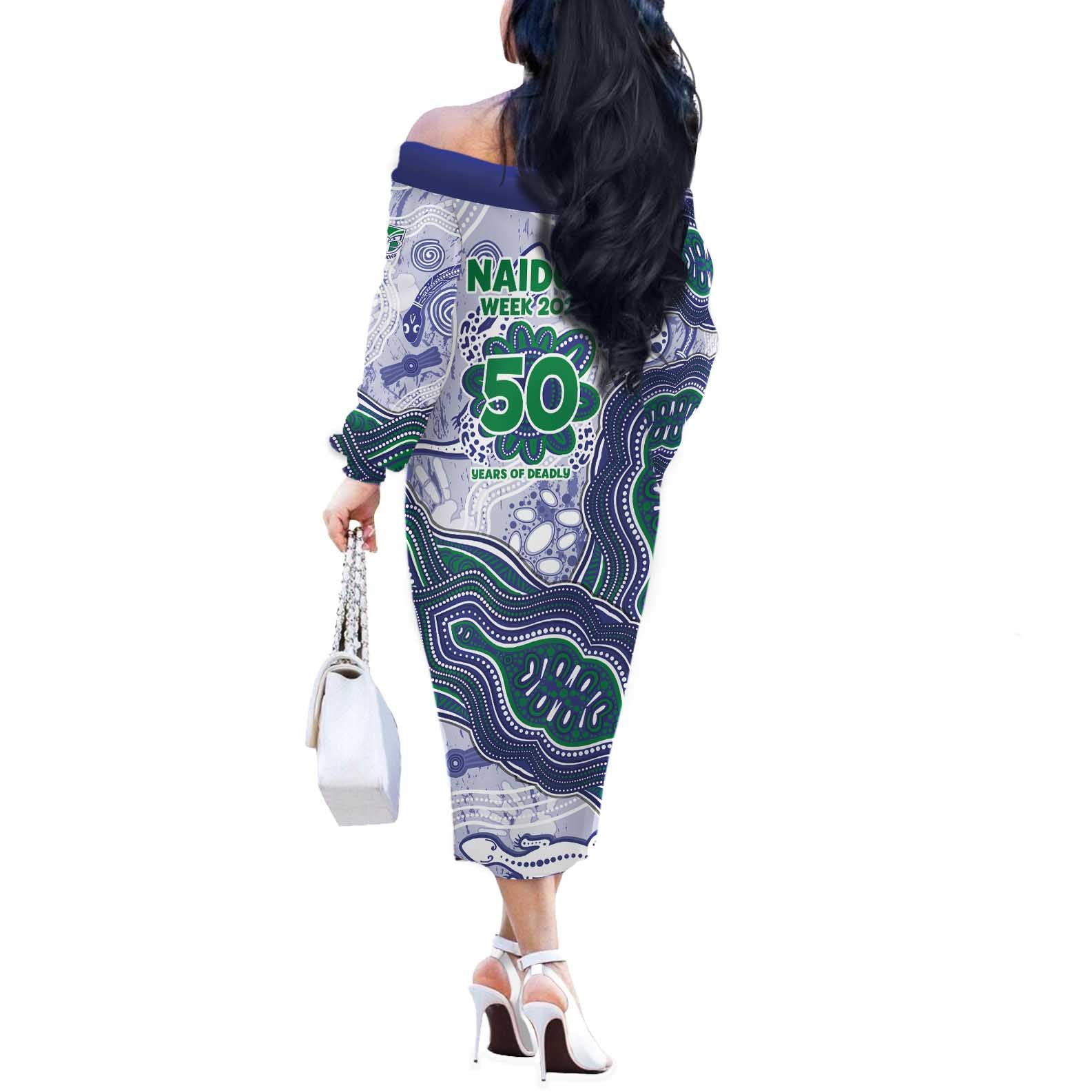 New Zealand Warriors NAIDOC Week 2026 Off The Shoulder Long Sleeve Dress First Nations of Australia Aboriginal Mascot Rugby