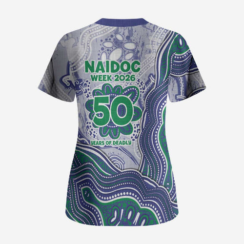 New Zealand Warriors NAIDOC Week 2026 Scrub Top First Nations of Australia Aboriginal Mascot Rugby