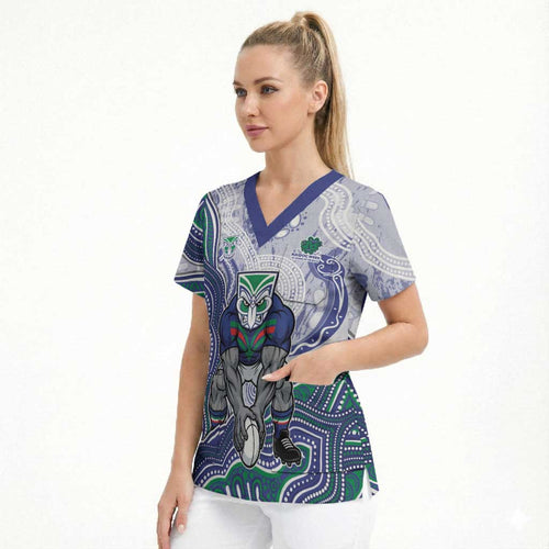 New Zealand Warriors NAIDOC Week 2026 Scrub Top First Nations of Australia Aboriginal Mascot Rugby