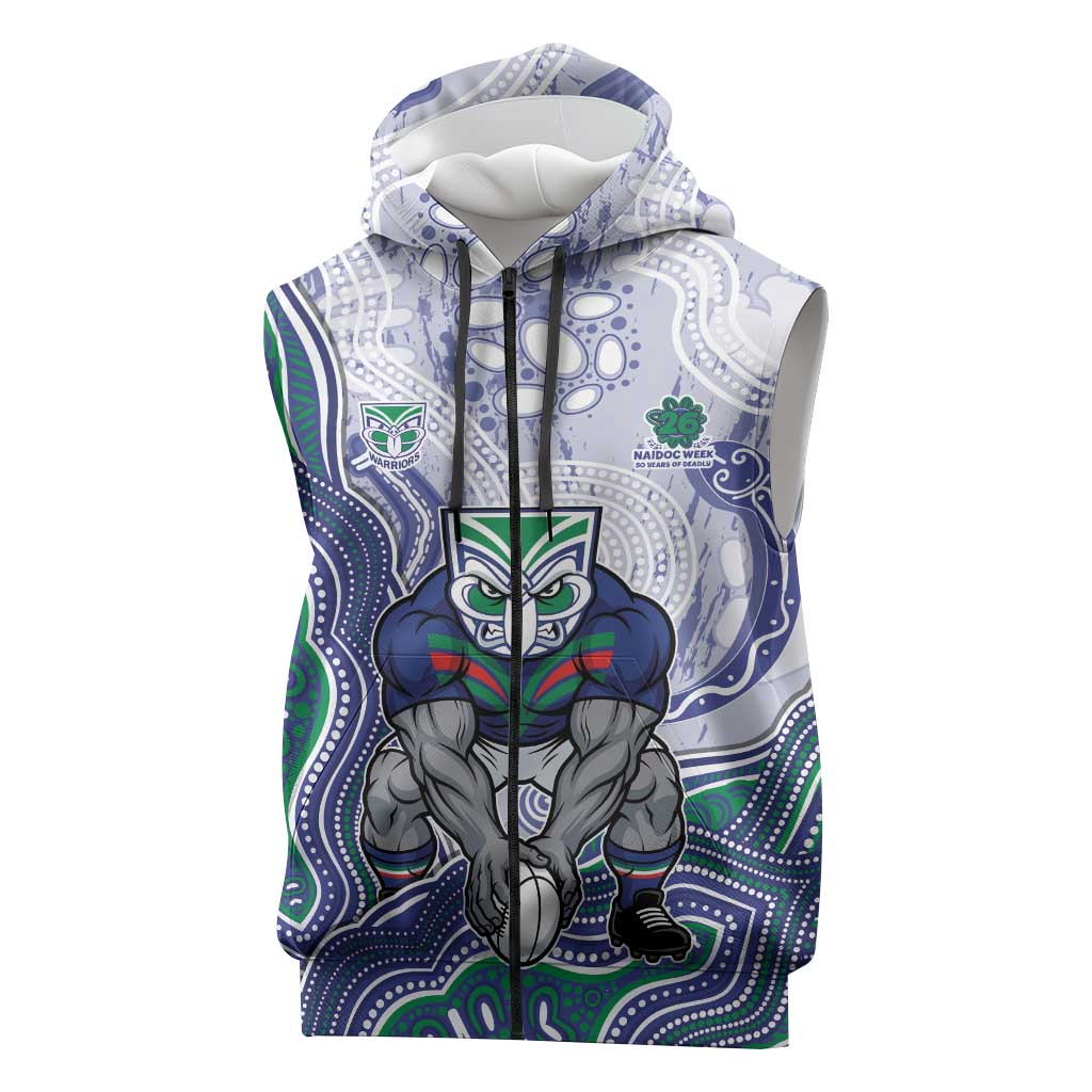 New Zealand Warriors NAIDOC Week 2026 Sleeveless Zip Hoodie First Nations of Australia Aboriginal Mascot Rugby