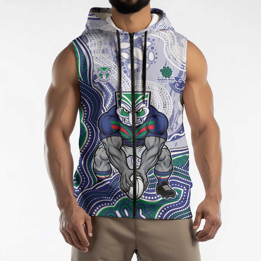 New Zealand Warriors NAIDOC Week 2026 Sleeveless Zip Hoodie First Nations of Australia Aboriginal Mascot Rugby