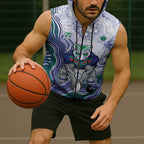 New Zealand Warriors NAIDOC Week 2026 Sleeveless Zip Hoodie First Nations of Australia Aboriginal Mascot Rugby