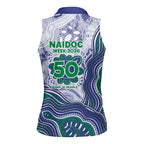 New Zealand Warriors NAIDOC Week 2026 Women Sleeveless Polo Shirt First Nations of Australia Aboriginal Mascot Rugby