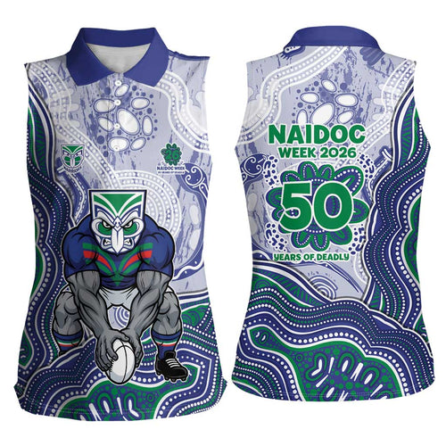 New Zealand Warriors NAIDOC Week 2026 Women Sleeveless Polo Shirt First Nations of Australia Aboriginal Mascot Rugby