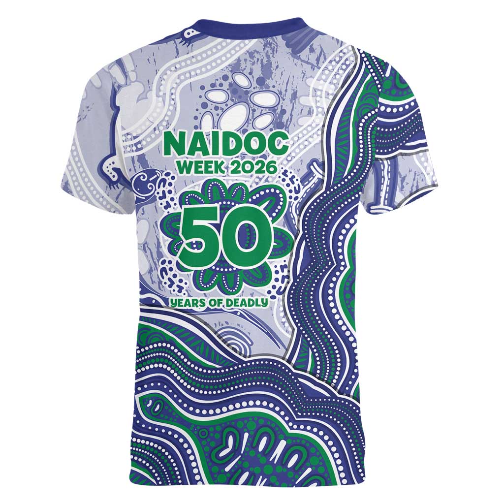 New Zealand Warriors NAIDOC Week 2026 Women V-Neck T-Shirt First Nations of Australia Aboriginal Mascot Rugby