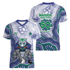 New Zealand Warriors NAIDOC Week 2026 Women V-Neck T-Shirt First Nations of Australia Aboriginal Mascot Rugby
