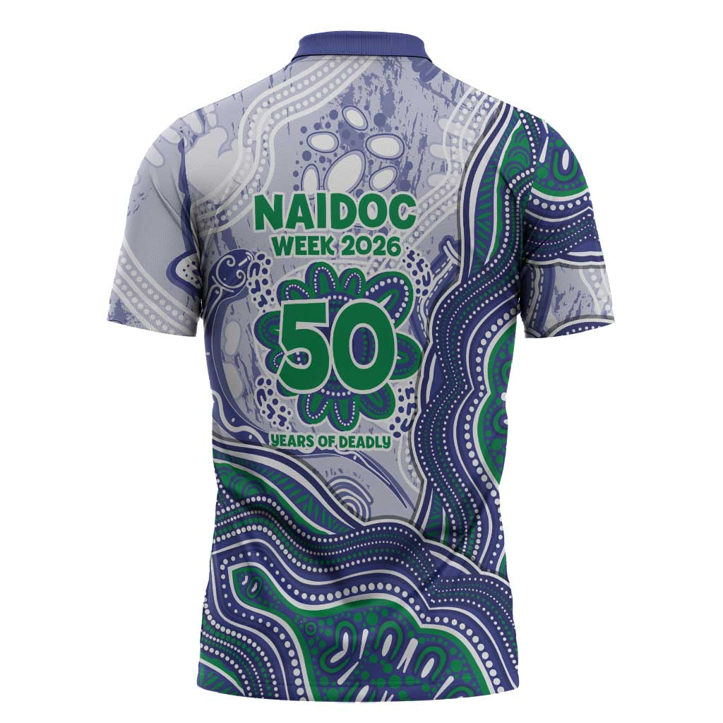 New Zealand Warriors NAIDOC Week 2026 Zipper Polo Shirt First Nations of Australia Aboriginal Mascot Rugby