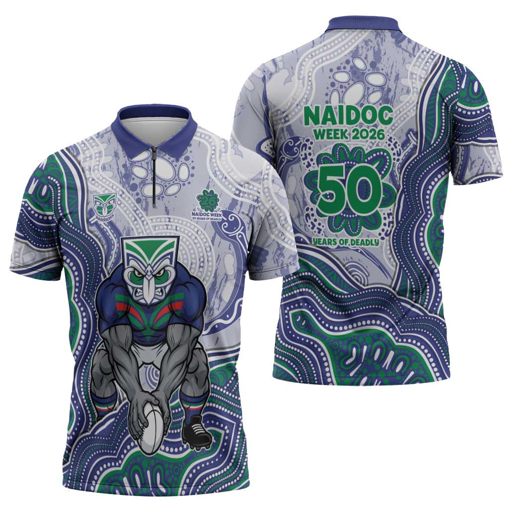 New Zealand Warriors NAIDOC Week 2026 Zipper Polo Shirt First Nations of Australia Aboriginal Mascot Rugby