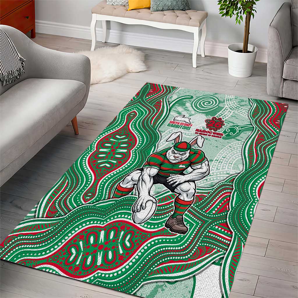 South Sydney Rabbitohs NAIDOC Week 2026 Area Rug First Nations of Australia Aboriginal Mascot Rugby