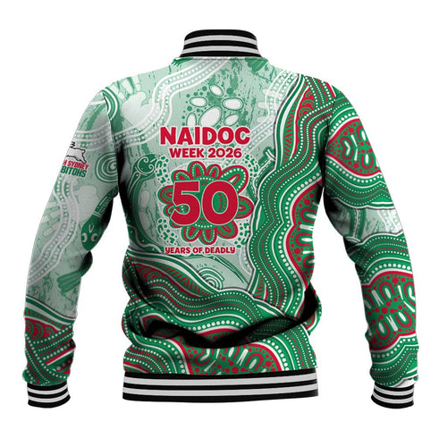 South Sydney Rabbitohs NAIDOC Week 2026 Baseball Jacket First Nations of Australia Aboriginal Mascot Rugby