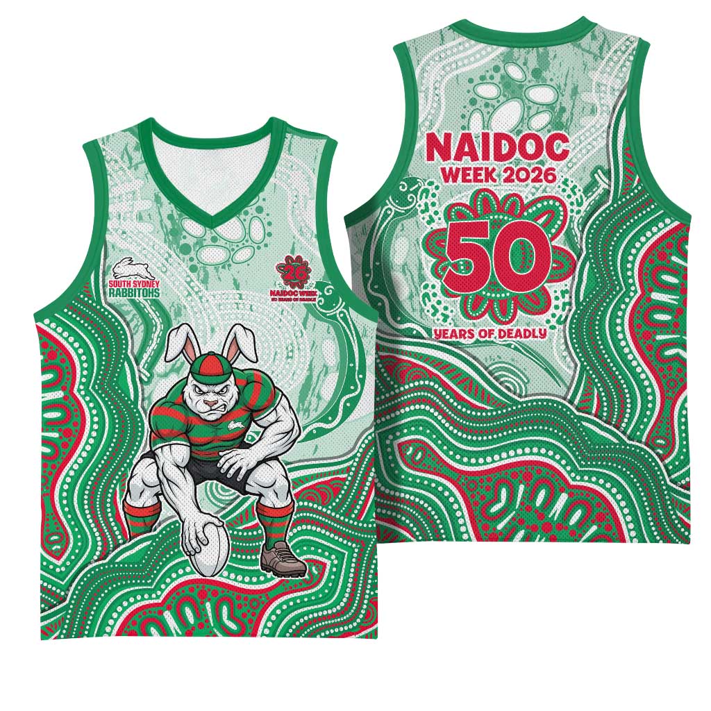 South Sydney Rabbitohs NAIDOC Week 2026 Basketball Jersey First Nations of Australia Aboriginal Mascot Rugby