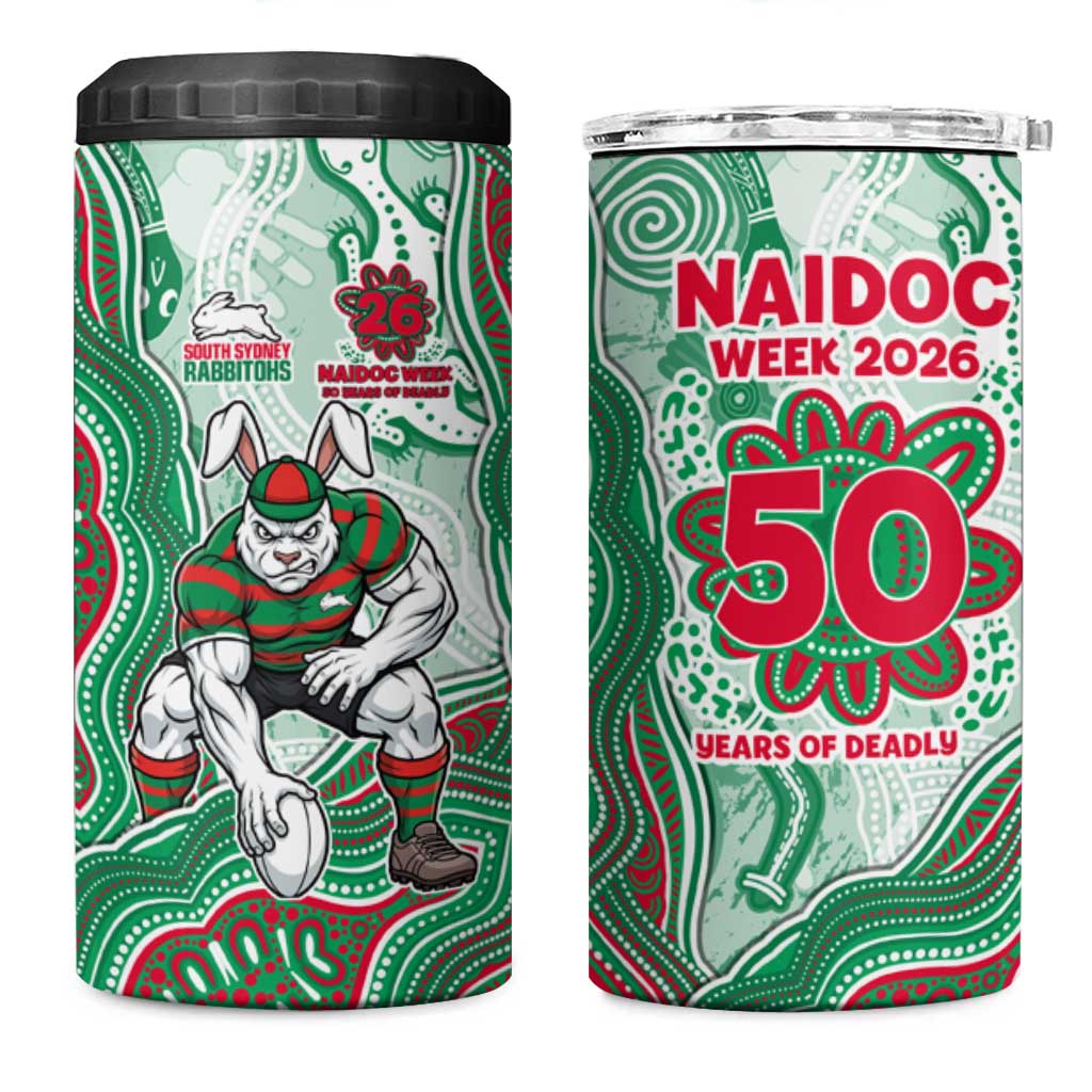 South Sydney Rabbitohs NAIDOC Week 2026 4 in 1 Can Cooler Tumbler First Nations of Australia Aboriginal Mascot Rugby