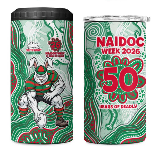 South Sydney Rabbitohs NAIDOC Week 2026 4 in 1 Can Cooler Tumbler First Nations of Australia Aboriginal Mascot Rugby