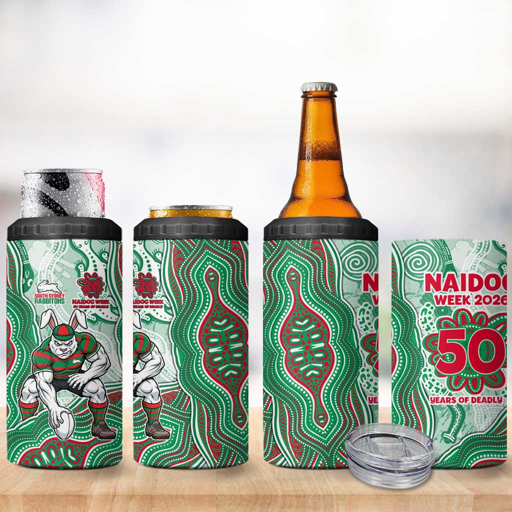 South Sydney Rabbitohs NAIDOC Week 2026 4 in 1 Can Cooler Tumbler First Nations of Australia Aboriginal Mascot Rugby