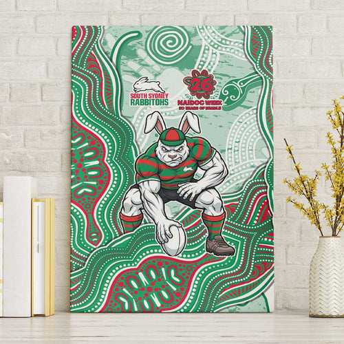 South Sydney Rabbitohs NAIDOC Week 2026 Canvas Wall Art First Nations of Australia Aboriginal Mascot Rugby