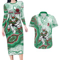 South Sydney Rabbitohs NAIDOC Week 2026 Couples Matching Long Sleeve Bodycon Dress and Hawaiian Shirt First Nations of Australia Aboriginal Mascot Rugby
