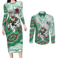 South Sydney Rabbitohs NAIDOC Week 2026 Couples Matching Long Sleeve Bodycon Dress and Long Sleeve Button Shirt First Nations of Australia Aboriginal Mascot Rugby