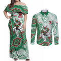 South Sydney Rabbitohs NAIDOC Week 2026 Couples Matching Off Shoulder Maxi Dress and Long Sleeve Button Shirt First Nations of Australia Aboriginal Mascot Rugby