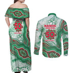 South Sydney Rabbitohs NAIDOC Week 2026 Couples Matching Off Shoulder Maxi Dress and Long Sleeve Button Shirt First Nations of Australia Aboriginal Mascot Rugby