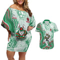 South Sydney Rabbitohs NAIDOC Week 2026 Couples Matching Off Shoulder Short Dress and Hawaiian Shirt First Nations of Australia Aboriginal Mascot Rugby