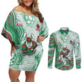 South Sydney Rabbitohs NAIDOC Week 2026 Couples Matching Off Shoulder Short Dress and Long Sleeve Button Shirt First Nations of Australia Aboriginal Mascot Rugby