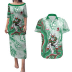 South Sydney Rabbitohs NAIDOC Week 2026 Couples Matching Puletasi and Hawaiian Shirt First Nations of Australia Aboriginal Mascot Rugby