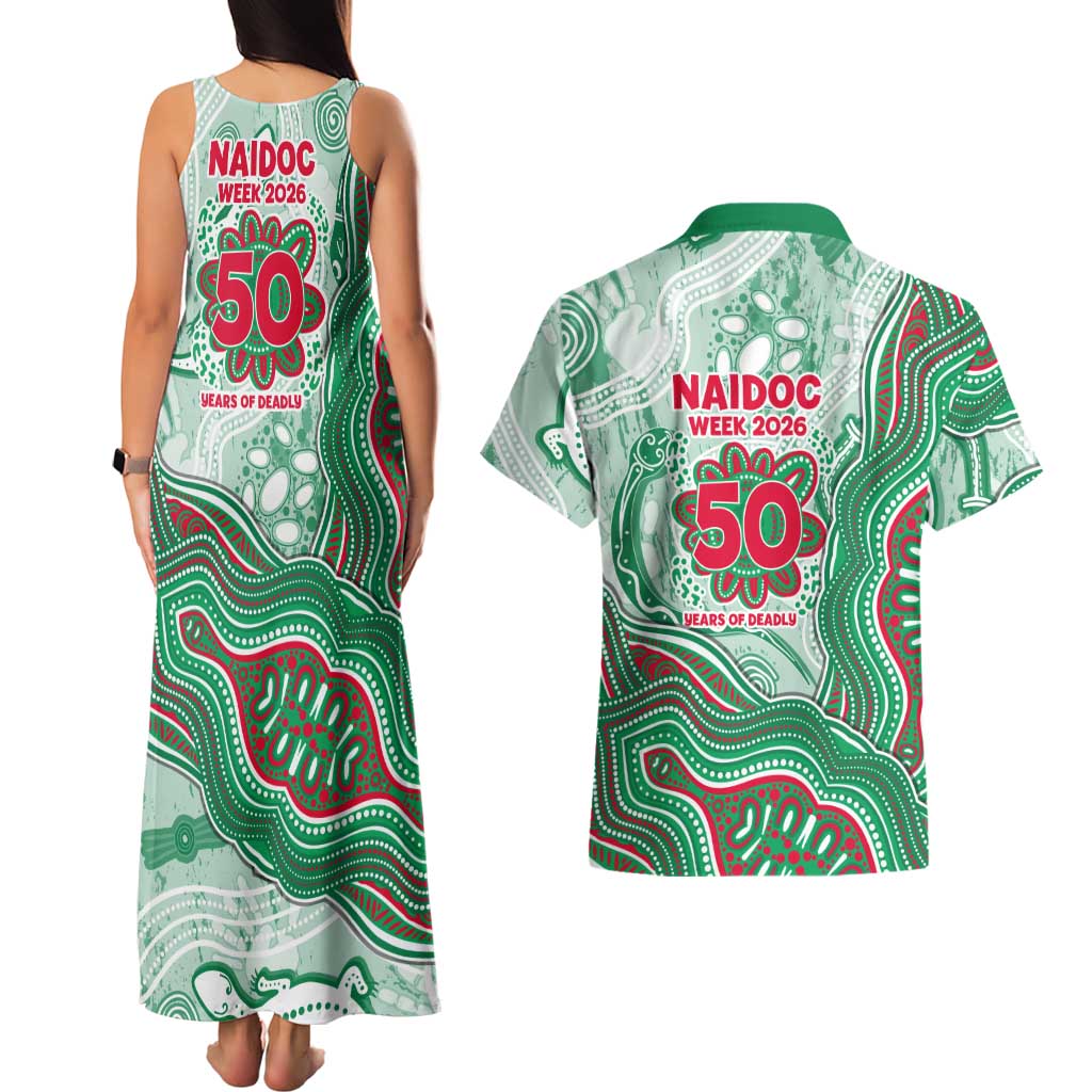South Sydney Rabbitohs NAIDOC Week 2026 Couples Matching Tank Maxi Dress and Hawaiian Shirt First Nations of Australia Aboriginal Mascot Rugby