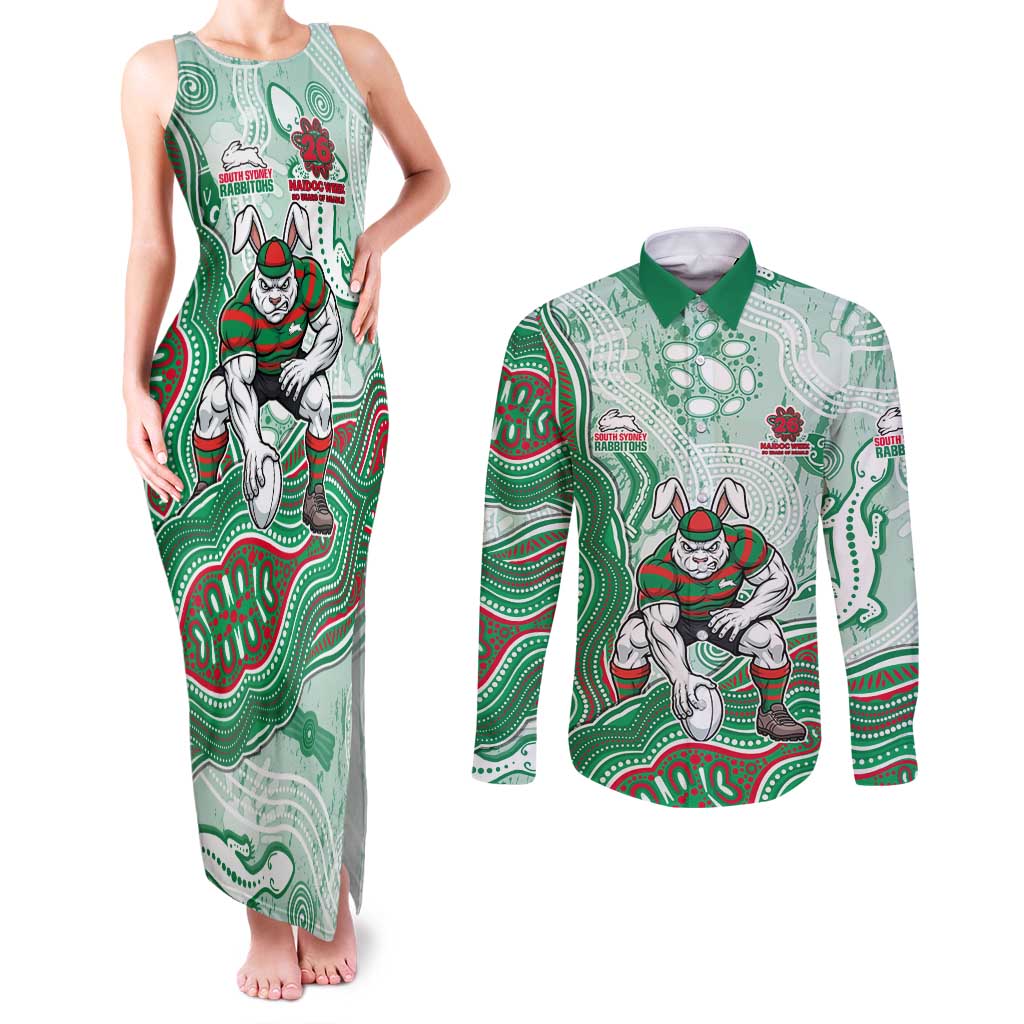 South Sydney Rabbitohs NAIDOC Week 2026 Couples Matching Tank Maxi Dress and Long Sleeve Button Shirt First Nations of Australia Aboriginal Mascot Rugby
