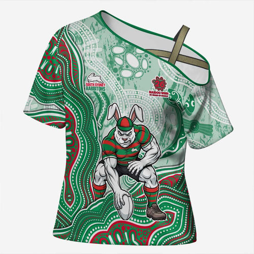 South Sydney Rabbitohs NAIDOC Week 2026 Cross Shoulder Shirt First Nations of Australia Aboriginal Mascot Rugby