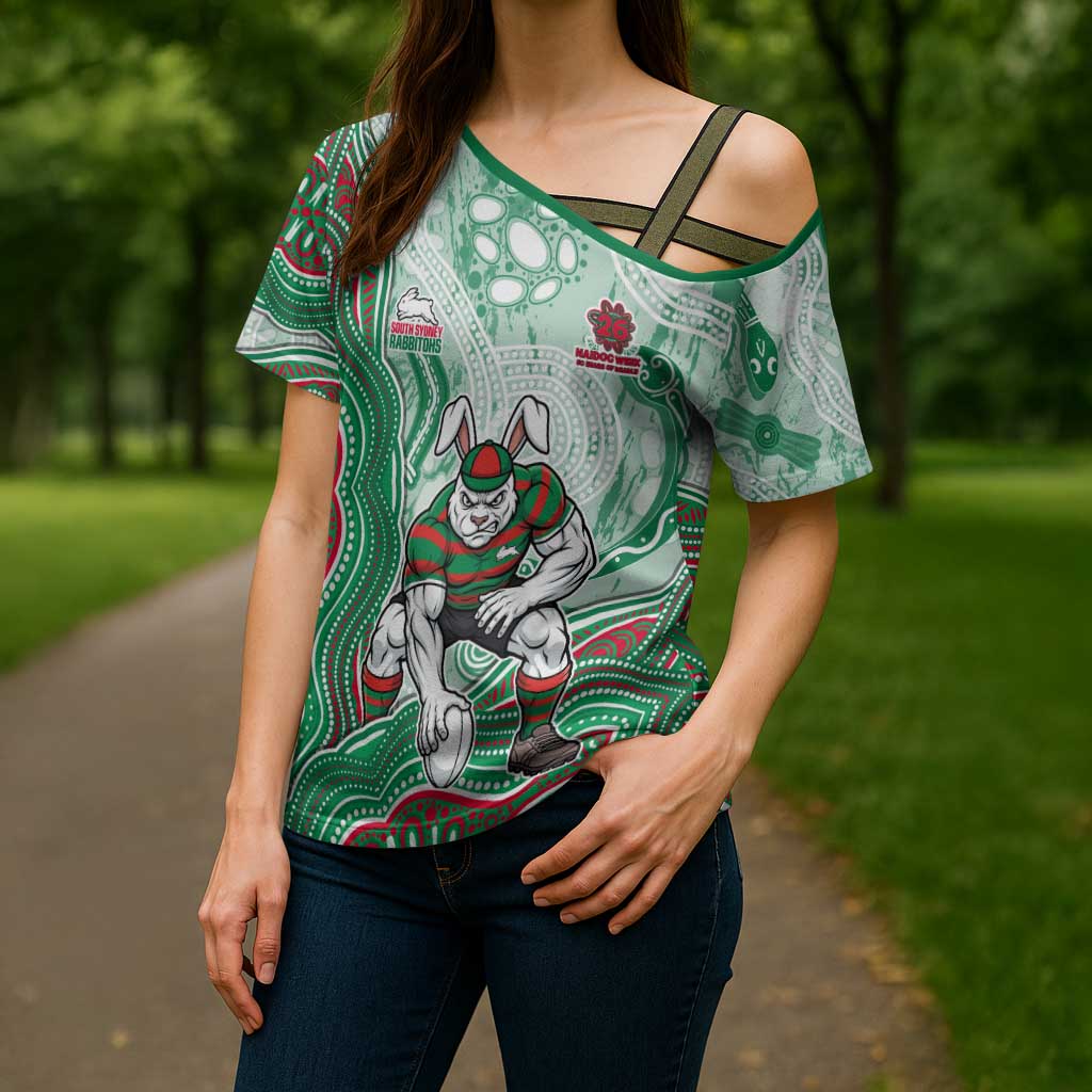 South Sydney Rabbitohs NAIDOC Week 2026 Cross Shoulder Shirt First Nations of Australia Aboriginal Mascot Rugby