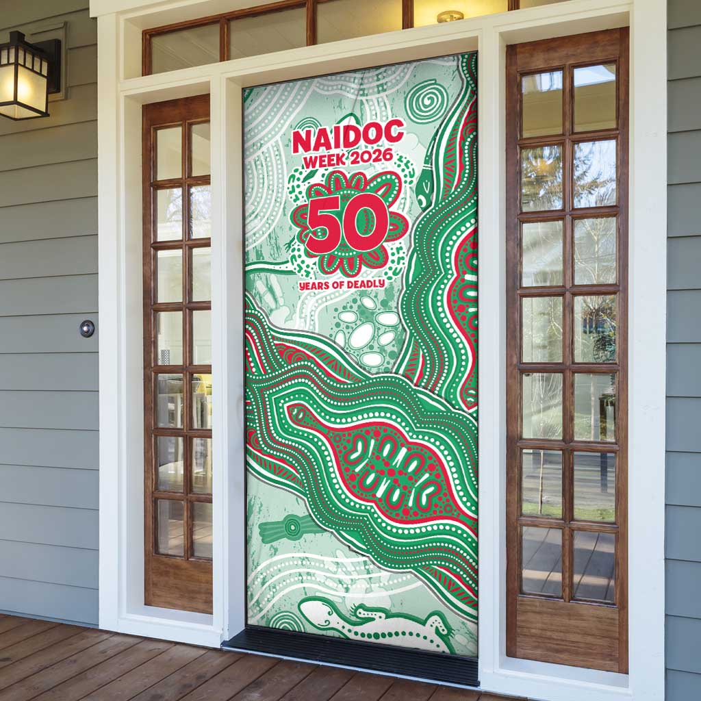 South Sydney Rabbitohs NAIDOC Week 2026 Door Cover First Nations of Australia Aboriginal Mascot Rugby