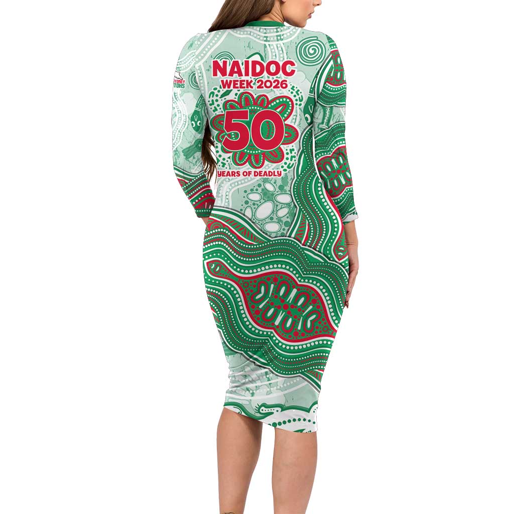South Sydney Rabbitohs NAIDOC Week 2026 Family Matching Long Sleeve Bodycon Dress and Hawaiian Shirt First Nations of Australia Aboriginal Mascot Rugby