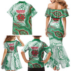 South Sydney Rabbitohs NAIDOC Week 2026 Family Matching Mermaid Dress and Hawaiian Shirt First Nations of Australia Aboriginal Mascot Rugby