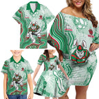 South Sydney Rabbitohs NAIDOC Week 2026 Family Matching Off Shoulder Short Dress and Hawaiian Shirt First Nations of Australia Aboriginal Mascot Rugby