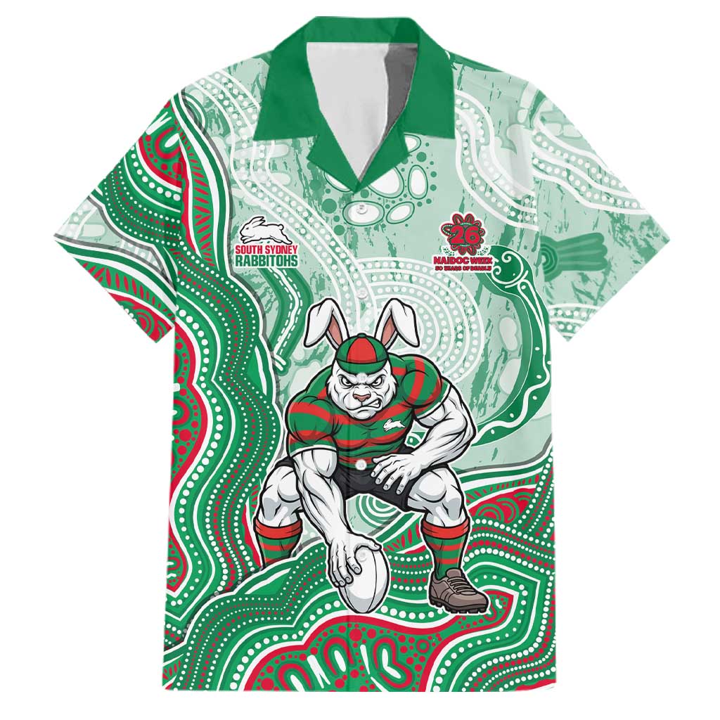 South Sydney Rabbitohs NAIDOC Week 2026 Family Matching Off Shoulder Short Dress and Hawaiian Shirt First Nations of Australia Aboriginal Mascot Rugby