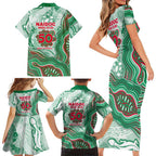 South Sydney Rabbitohs NAIDOC Week 2026 Family Matching Short Sleeve Bodycon Dress and Hawaiian Shirt First Nations of Australia Aboriginal Mascot Rugby